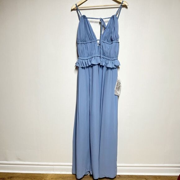 NWT Dress The Population Periwinkle Blue Goddess Athena Gown Sz L 10/12 - Picture 4 of 9